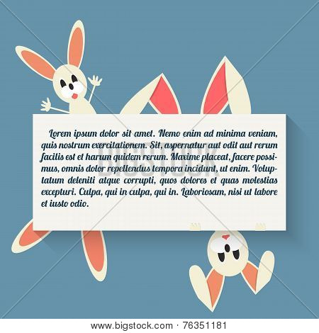 Easter bunny in style flat