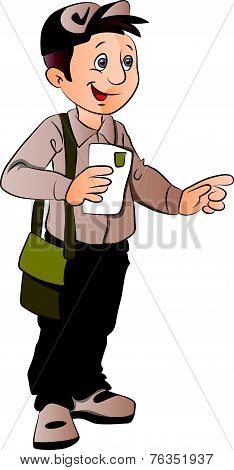 Vector Of Postman Or Mailman.