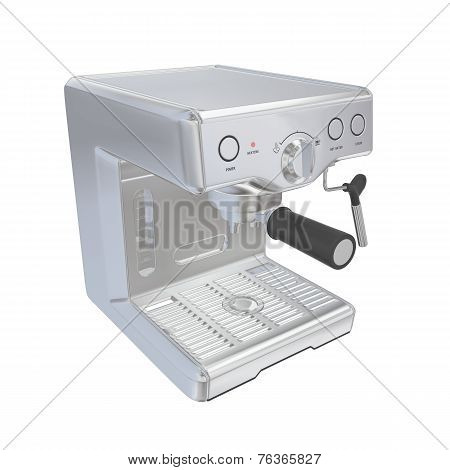 Stainless Steel Espresso Coffee Machine, 3D Illustration