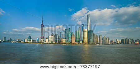 China Shanghai Pudong District Skyline