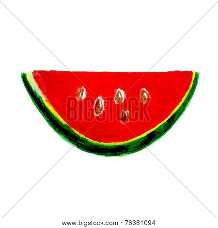 Slice of watermelon in vector