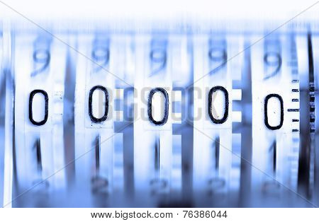 Top Of The Report On The Old Counter. Five Zeros.