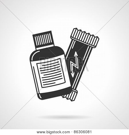 Black vector icon for sport supplements
