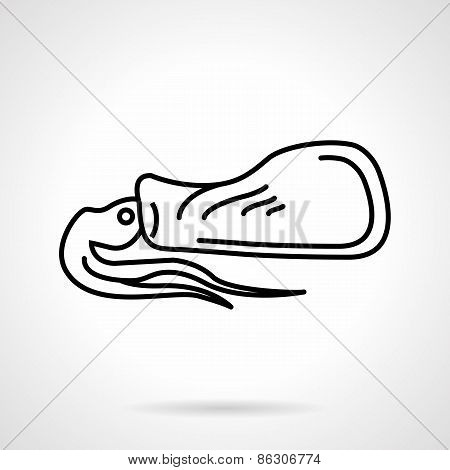 Squid black line vector icon