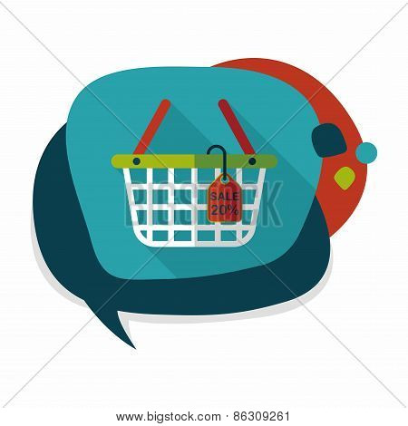 Shopping Basket Flat Icon With Long Shadow,eps10
