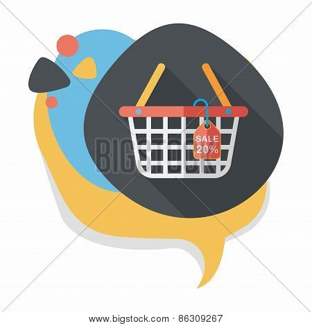 Shopping Basket Flat Icon With Long Shadow,eps10