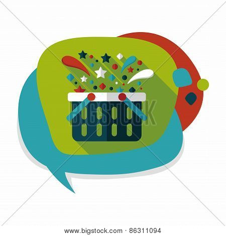 Shopping Basket Flat Icon With Long Shadow,eps10
