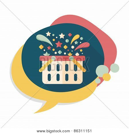 Shopping Basket Flat Icon With Long Shadow,eps10