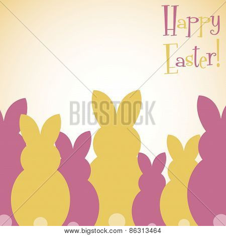Overlay Easter Bunny Card In Vector Format.