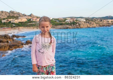 Adorable little girl have fun outdoors