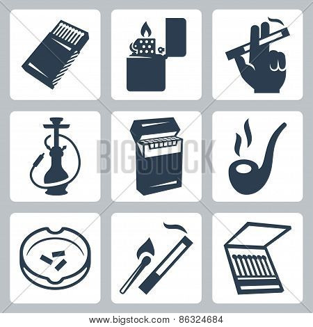 Smoking Related Vector Icons Set