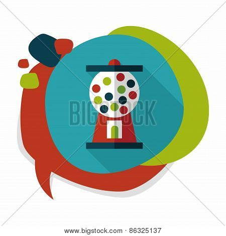 Gum Ball Machine Flat Icon With Long Shadow,eps10