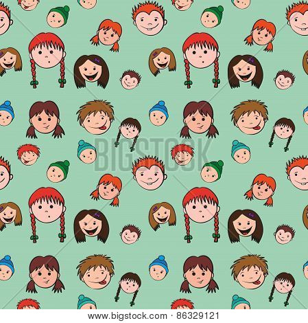 seamless child face pattern