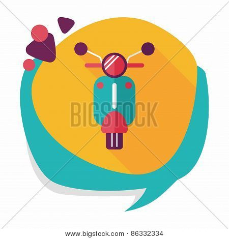 Transportation Scooter Flat Icon With Long Shadow,eps10