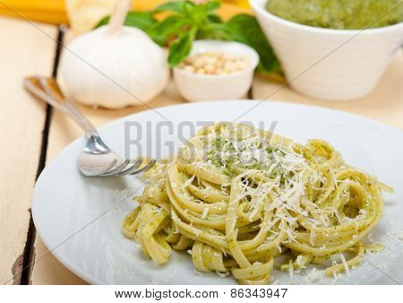 Italian Traditional Basil Pesto Pasta Ingredients