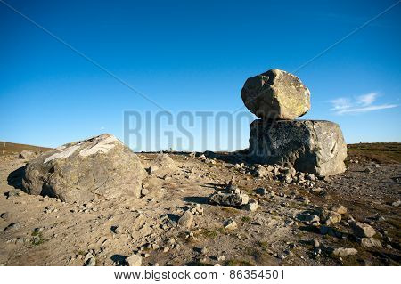 Big Boulders On Mountain Plateau Valdresflye, Jotunheimen, Norway