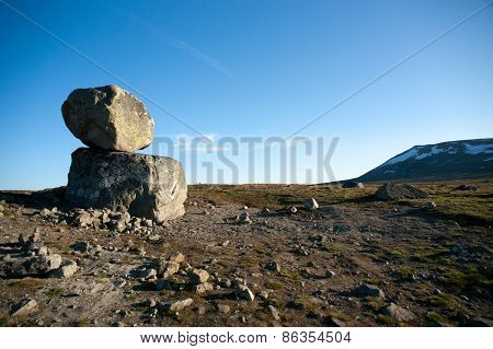 Big Boulders On Mountain Plateau Valdresflye, Jotunheimen, Norway
