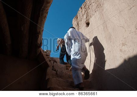 Saudian Shadow Inside Old House In Al-ula, Saudi Arabia