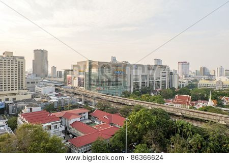 Bangkok,thailand-february 17:bangkok Mass Transit System (bts) Station At Siam Paragon And The Pathu