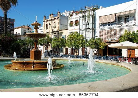 Fountain in square, Sanlucar de Barrameda.