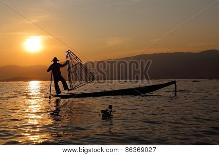 Traditional fisherman, Inle Lake