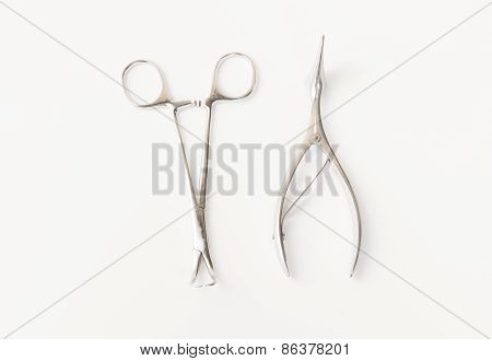 Medical Instruments Isolated On A White Background