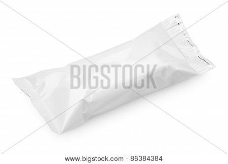 Blank Plastic Pouch Food Packaging On White