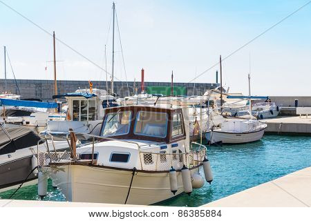 Majorca Cala Ratjada Rajada marina port boats  in Capdepera Mallorca