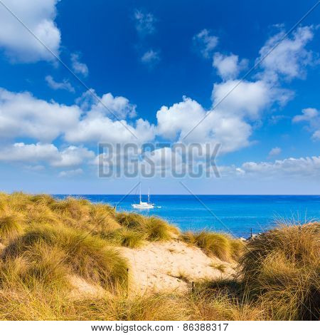 Majorca Cala Mesquida beach in Mallorca Balearic Islands of Spain