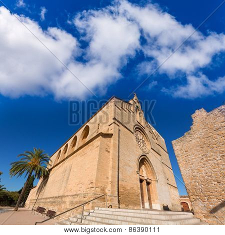 Alcudia Old Town Sant Jaume church in Majorca Mallorca Balearic island of Spain