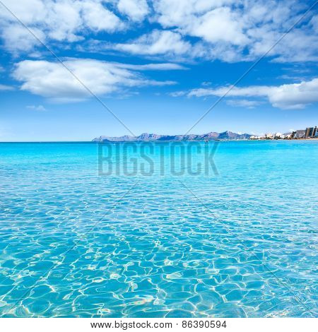 Mallorca Can Picafort beach in alcudia bay at Majorca Balearic islands of Spain