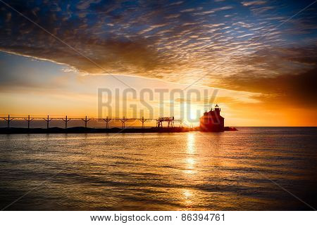 Sunrise Over Great Lake