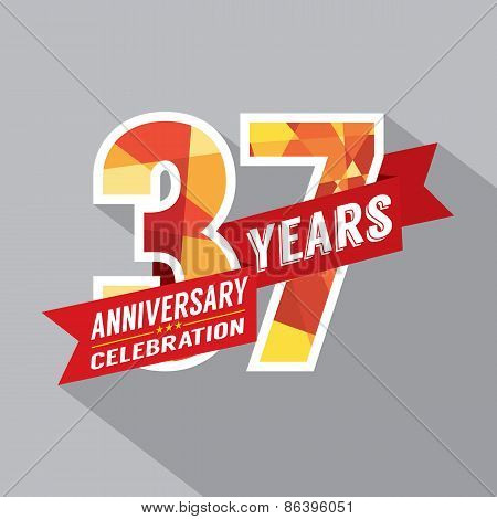 37Th Years Anniversary Celebration Design.