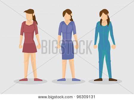 Female Fashion Outfit Cartoon Vector Illustration