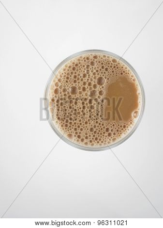 Top view Tea with milk or Teh Tarik in Malaysia