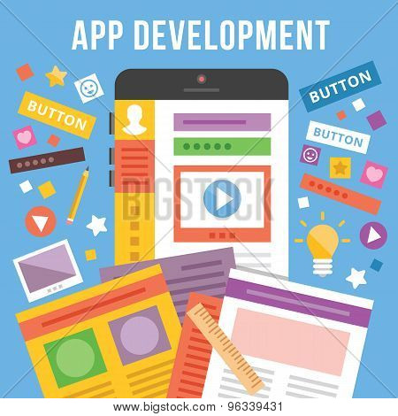 App development flat illustration concept