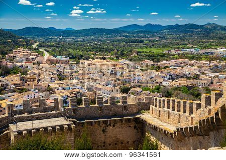 Aerial View Of The Small Town Capdepera