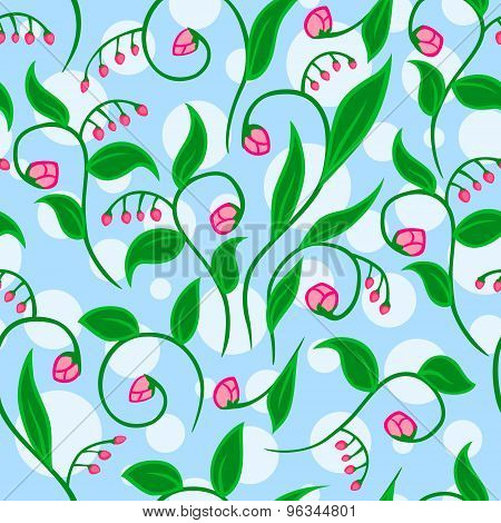 Floral Pattern With Dots