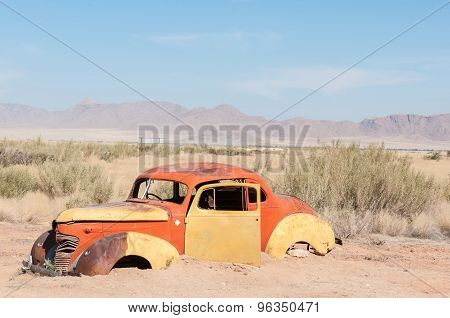 Old Vehicle Next To The Road At Solitaire
