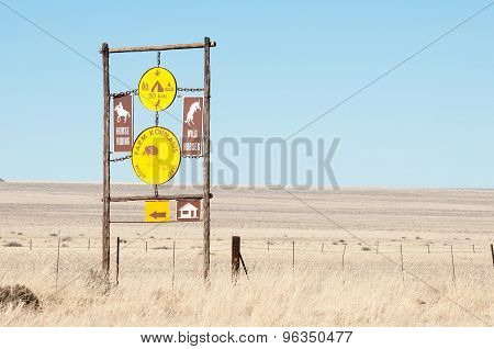 Sign Post Between Sesriem And Aus