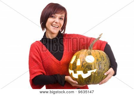 Mädchen und pumpkinhead