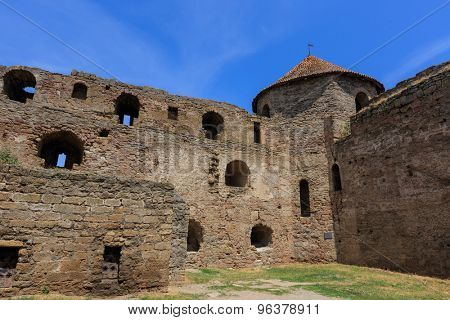 Old wall and tower of Belgorod-Dnestrovsky castle
