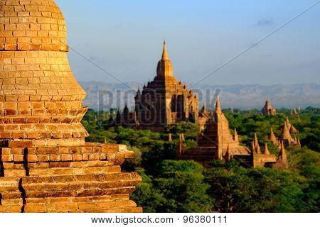 Scenic View Of Sulamani Temple With Brick Pagoda Deail, Bagan, Myanmar