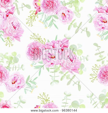 Serene Peonies Seamless Vector Print