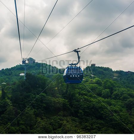 BATUMI, GEORGIA - JULY 20: view from cabin cableway
