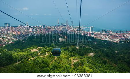 BATUMI, GEORGIA - JULY 20: view from cabin cableway