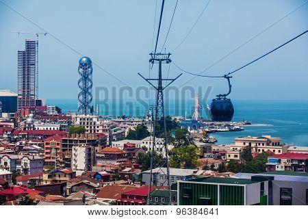 BATUMI, GEORGIA - JULY 20: view from cabin cableway