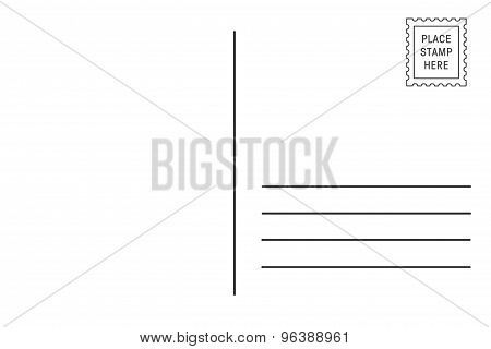 Back of blank postcard