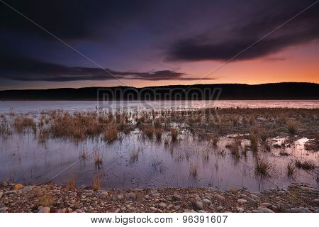 Sundown And Last Light  Over Penrith Lakes