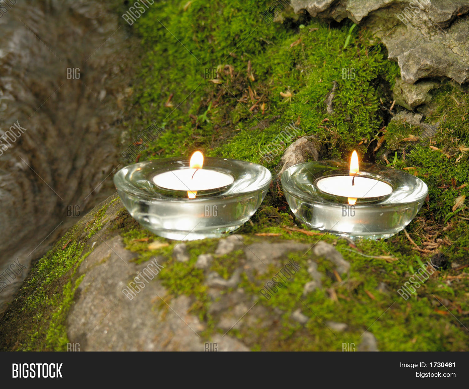 Spa Candles On Rock Image & Photo (Free Trial) Bigstock